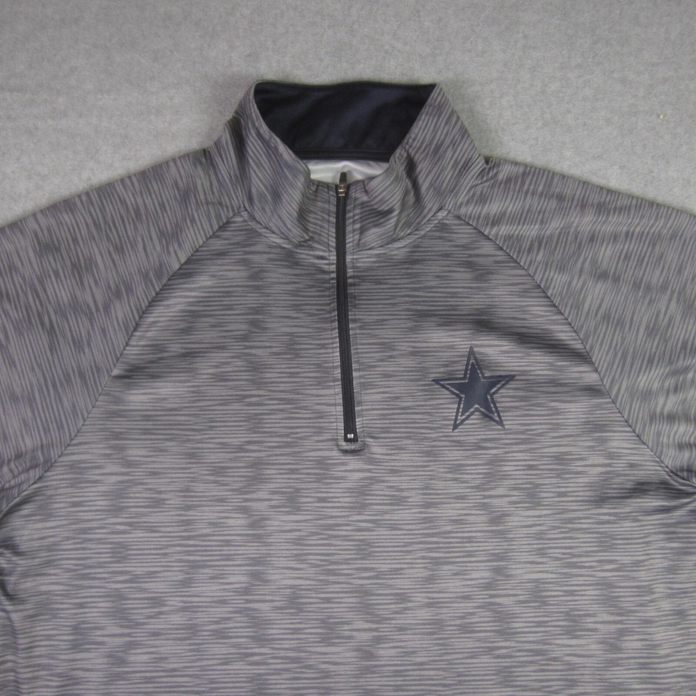 Dallas‎ Cowboys1/4 Zip Pullover Mens XL Gray Authentic Long Sleeve Blue Star